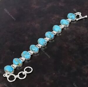 Turquoise Stone Silver Bracelet. Item # 2910